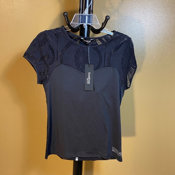 bebe Tops - ‼️Bebe Sport, small, black, short sleeve